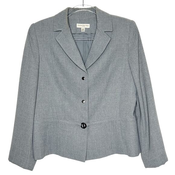 AMANDA SMITH Petite 2 Piece Suit Formal Suit Jacket & Suit Pant lGray Size 10P - Picture 2 of 10